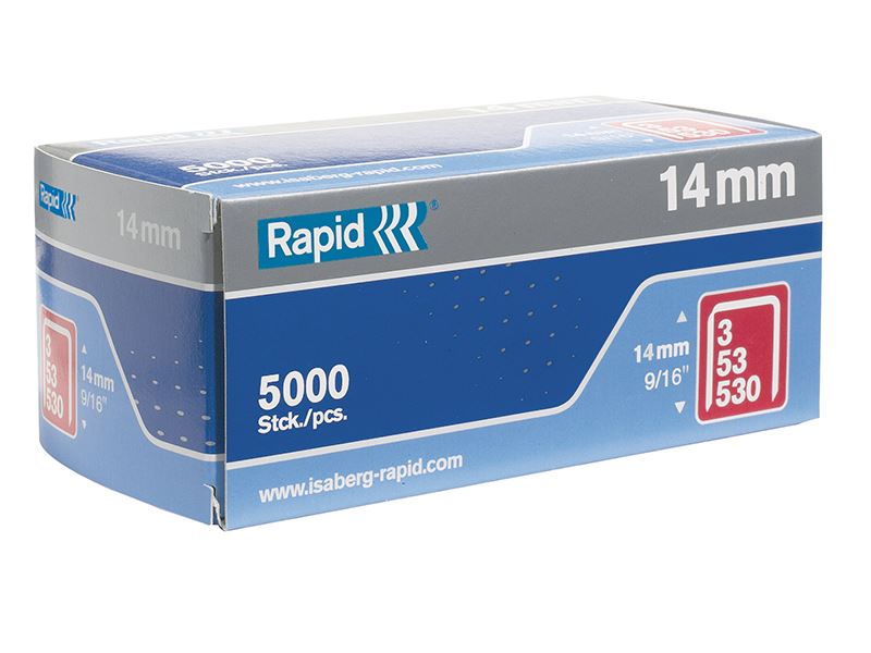 Rapid 53/14B 14mm Galvanised Staples (Box 5000) Rapid - Dynamic Drive