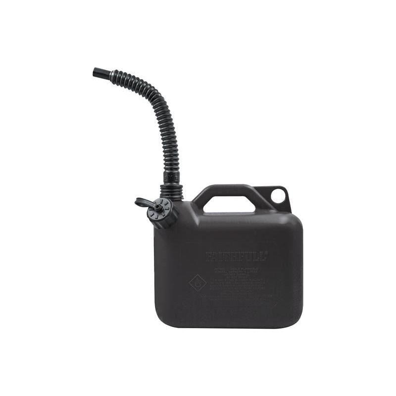 Faithfull Plastic Fuel Can Black 5 litre Faithfull - Dynamic Drive