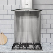 Baridi Curved Glass Cooker Hood Carbon Filters & LED Lights 60cm Stainless Steel Baridi - Dynamic Drive