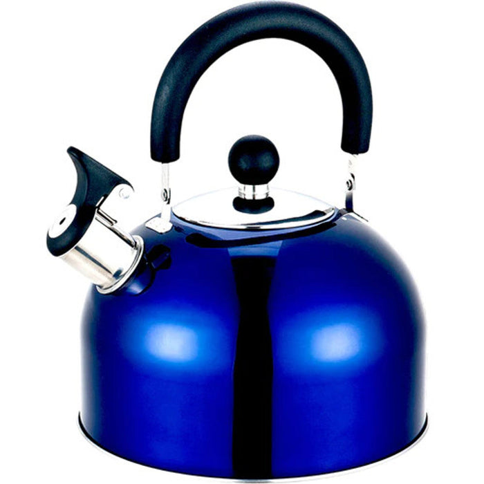 Olpro 2 Litre Stainless Steel Whistling Kettle Blue Olpro - Dynamic Drive