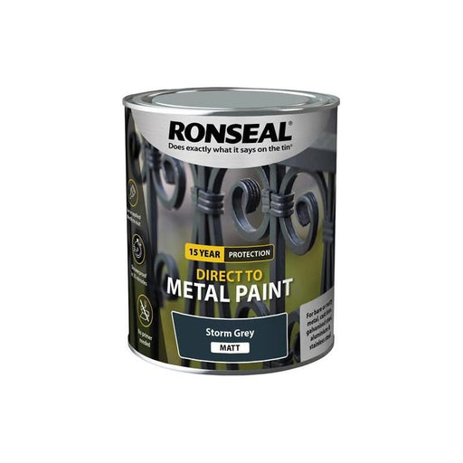 Ronseal Direct to Metal Paint Storm Grey Matt 750ml Ronseal - Dynamic Drive