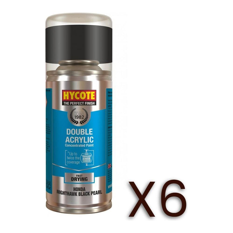 6x Hycote Aerosol Paint for Honda Nighthawk Black (Pearlescent) 150ml Hycote - Dynamic Drive