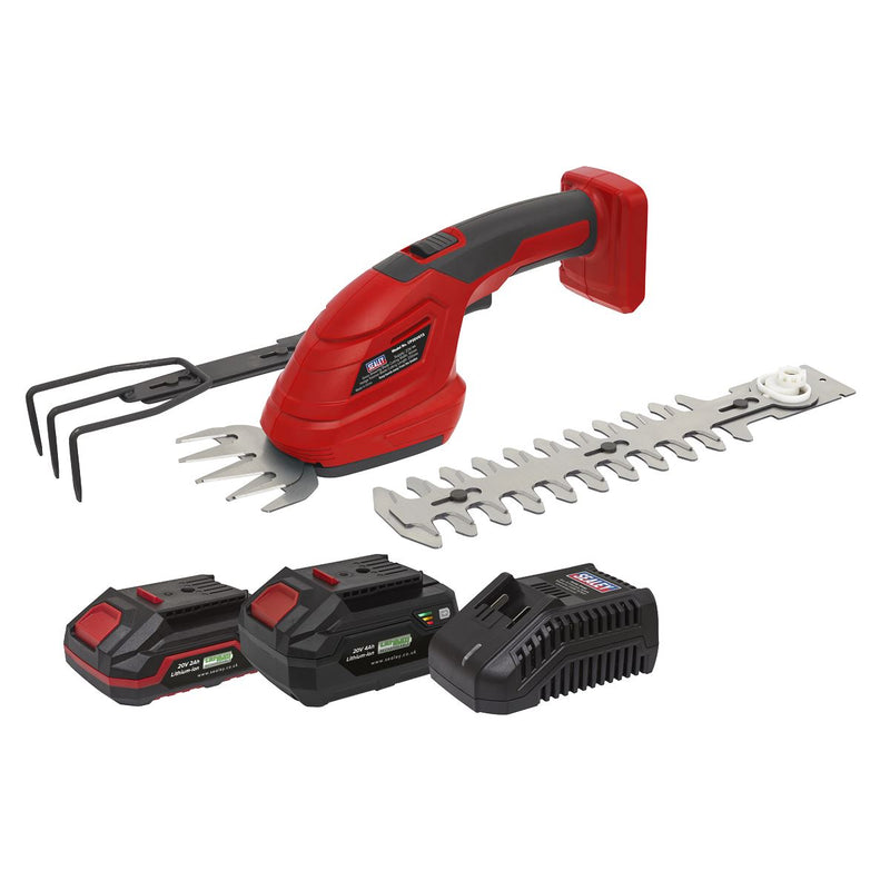 Sealey Cordless 3-in-1 Garden Tool Kit 20V SV20 Series 2 Batteries CP20VGT3KIT Sealey - Dynamic Drive