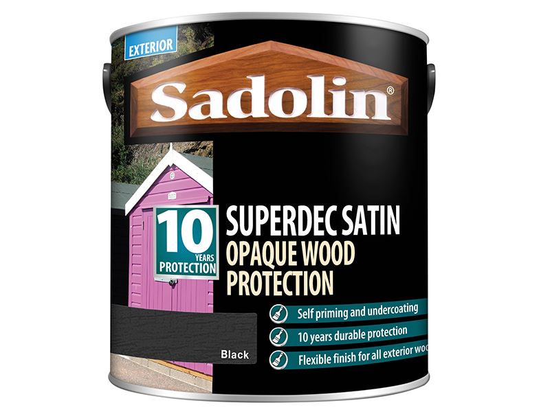 Sadolin Superdec Opaque Wood Protection Black Satin 2.5 litre Sadolin - Dynamic Drive