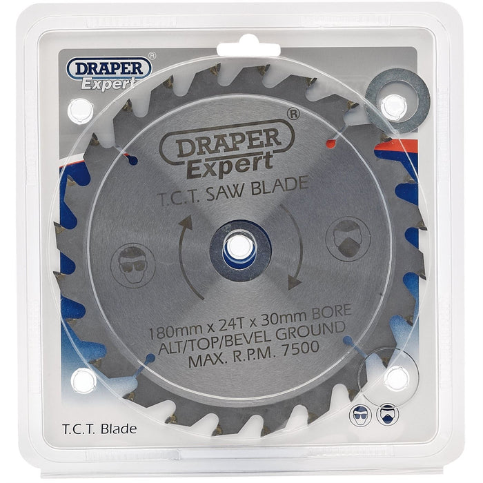 Draper Expert TCT Saw Blade, 180 x 30mm, 24T 09468 Draper - Dynamic Drive
