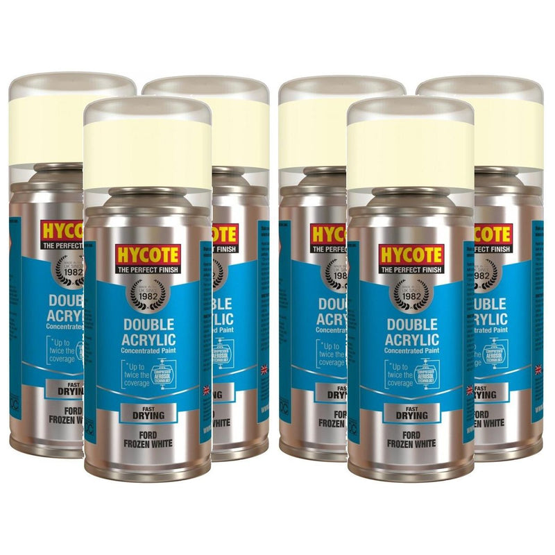 6x Hycote Aerosol Paint for Ford Frozen White 150ml Hycote - Dynamic Drive