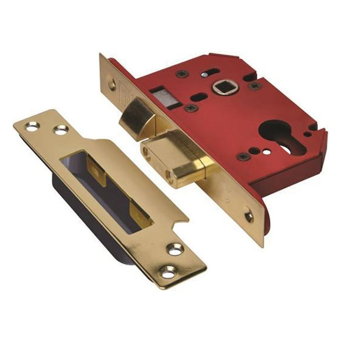 Union StrongBOLT 22EU EUS-PB-2.5 Euro Sashlock Plated Brass 68mm 2.5in UNION - Dynamic Drive