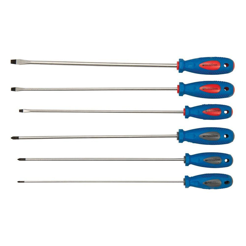 Silverline Extra-Long Screwdriver Set 6pce 6pce Silverline - Dynamic Drive