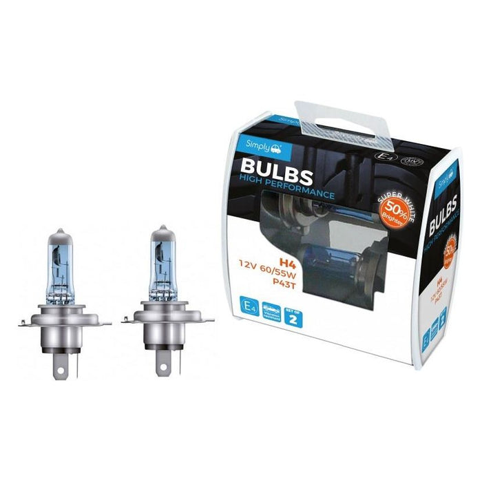 2x H4 Car Headlamp Upgrade Bulb 50% Brighter Headlight Performance Simply - Dynamic Drive