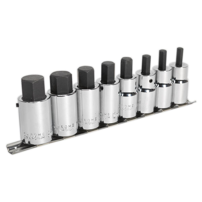 Sealey Hex Socket Bit Set 8pc 1/2"Sq Drive Metric AK62258 Sealey - Dynamic Drive