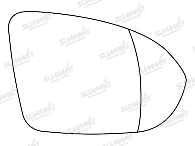 Summit Stick-On Aspheric Mirror Glass fits Vauxhall Astra K 16 to 17 RHS Summit - Dynamic Drive