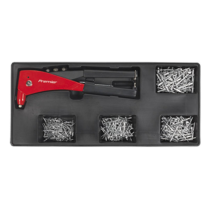 Sealey Tool Tray with Riveter & 400 Assorted Rivet Set TBT15 Sealey - Dynamic Drive