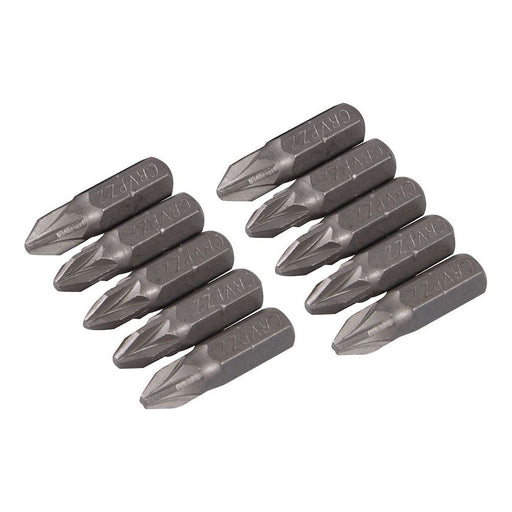 Silverline Pozidriv Cr-V Screwdriver Bits 10pk PZ2 Silverline - Dynamic Drive