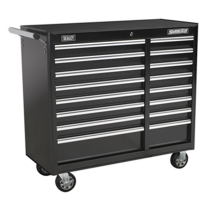 Sealey Rollcab 16 Drawer with Ball-Bearing Slides Heavy-Duty Black AP41169B Sealey - Dynamic Drive
