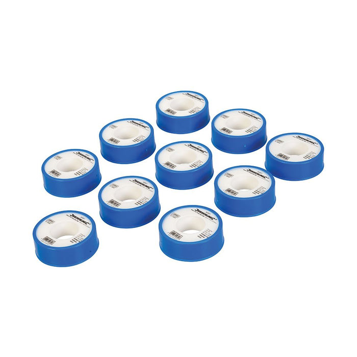 Silverline White PTFE Thread Seal Tape 10pk 12mm x 12m Silverline - Dynamic Drive
