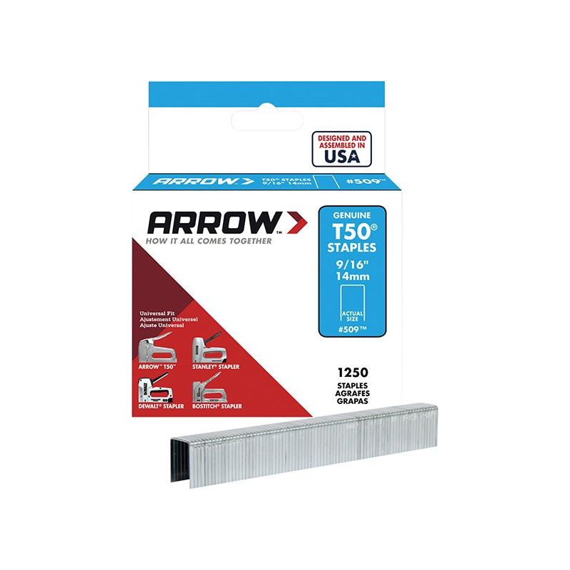 Arrow T50 Staples 14mm (9/16in) (Box 1250) Arrow - Dynamic Drive