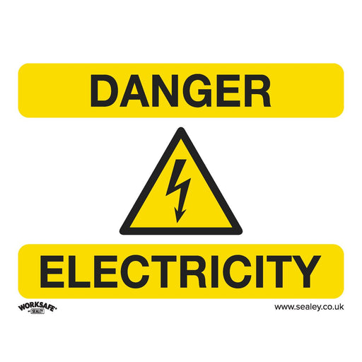 Sealey Warning Safety Sign Danger Electricity Rigid Plastic SS41P1 Sealey - Dynamic Drive