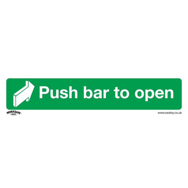 Sealey Safe Conditions Safety Sign Push Bar To Open Rigid Plastic Pack of 10 Sealey - Dynamic Drive