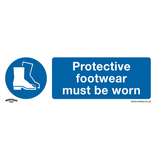 Sealey Mandatory Safety Sign Protective Footwear Must Be Worn Rigid Plastic Sealey - Dynamic Drive
