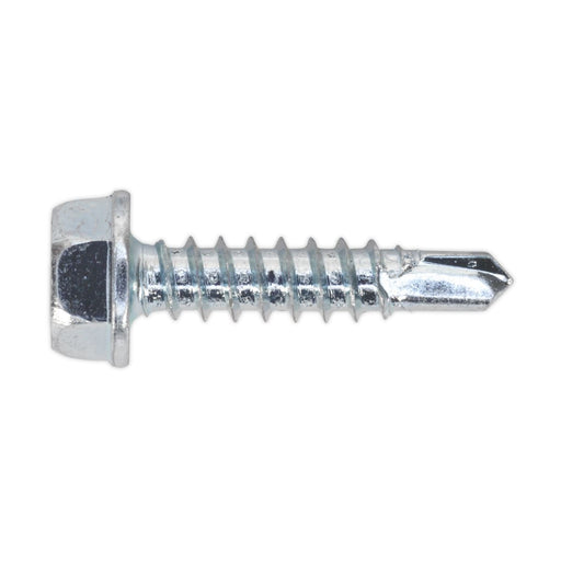 Sealey Self Drilling Screw 4.2 x 19mm Hex Head Zinc Pack of 100 SDHX4219 Sealey - Dynamic Drive