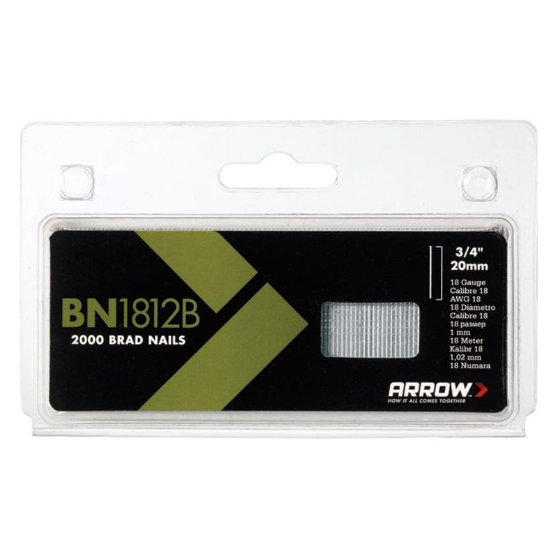Arrow BN1812B Brad Nails 20mm Brown Head (Pack 2000) Arrow - Dynamic Drive
