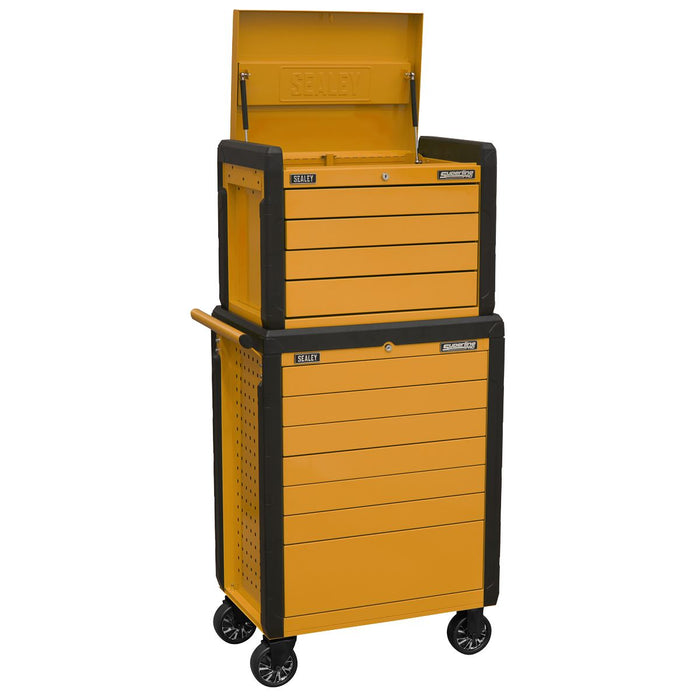 Superline PRO Push-To-Open Topchest & Rollcab Combination 11 Drawer - Orange Superline Pro - Dynamic Drive
