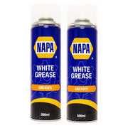 2x NAPA High Performance White Lithuim Grease 500ml Lubrication Spray Aerosol NAPA - Dynamic Drive