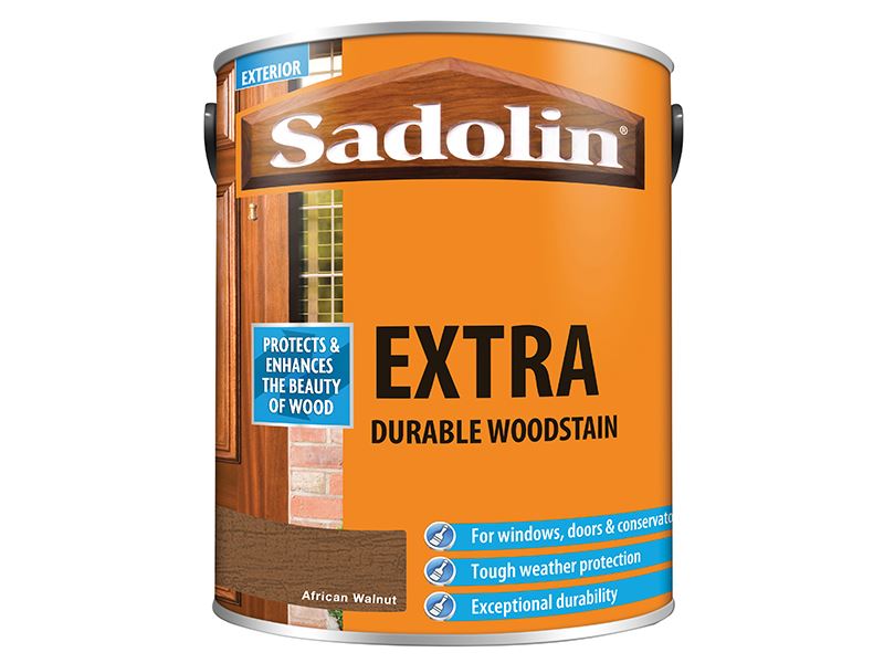 Sadolin Extra Durable Woodstain African Walnut 5 litre Sadolin - Dynamic Drive