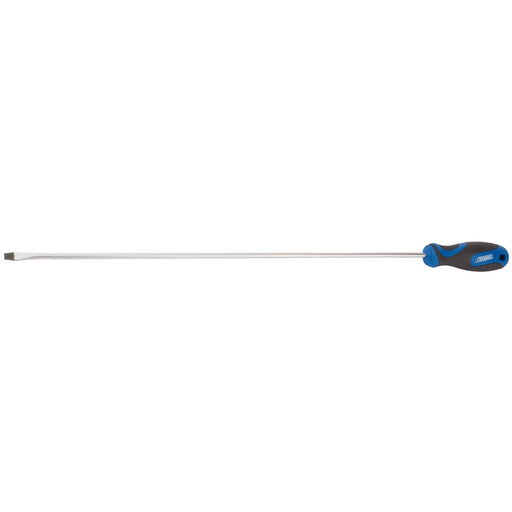 Draper Extra Long Reach Soft Grip Plain Slot Screwdriver, 6.0 x 450mm 53508 Draper - Dynamic Drive