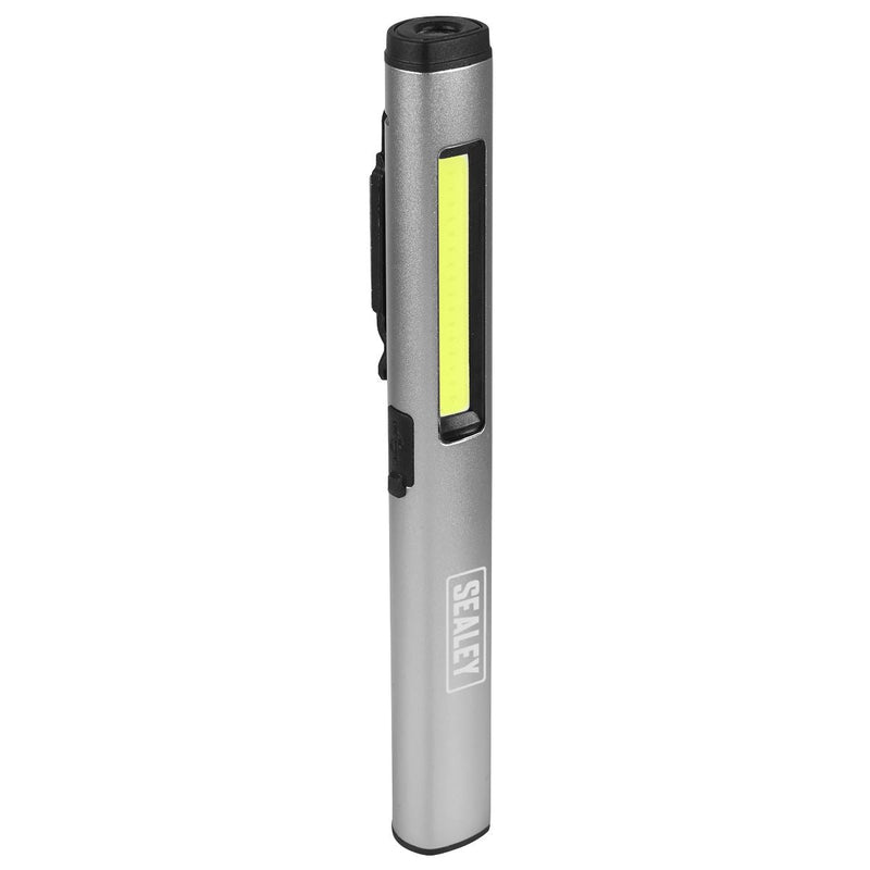 Sealey Penlight Torch with UV 5W COB & 3W SMD LED with Laser Pointer Rechargeabl Sealey - Dynamic Drive