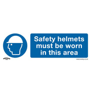 Sealey Mandatory Safety Sign Safety Helmets Must Be Worn In This Area Rigid Plas Sealey  - Dynamic Drive
