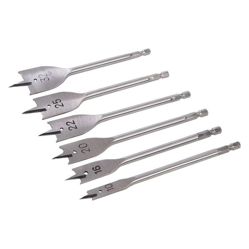 Silverline Flat Bit Set 6pce 10 - 32mm Silverline - Dynamic Drive