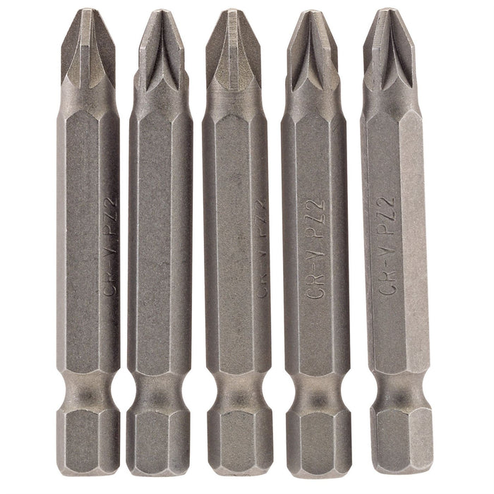 Draper PZ Type Insert Bit, 1/4" Hex, 50mm Long, No.2 (Pack of 5) 64283 Draper - Dynamic Drive