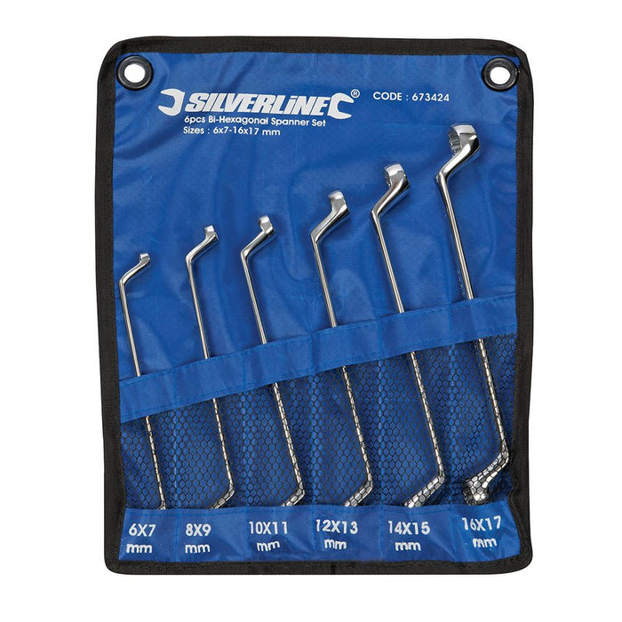 Silverline Deep Offset Ring Spanners Set 6pce 6 - 17mm Silverline - Dynamic Drive