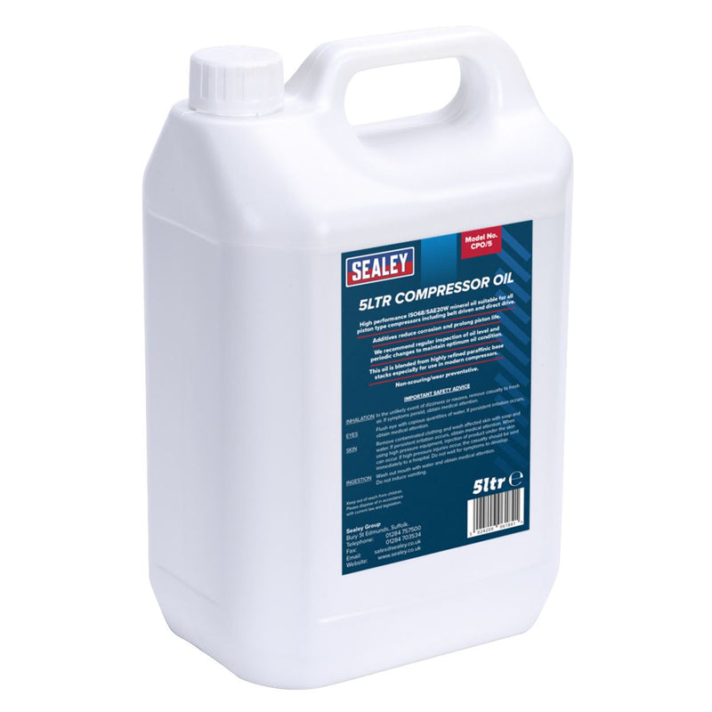 Sealey Compressor Oil 5L CPO/5 Sealey - Dynamic Drive