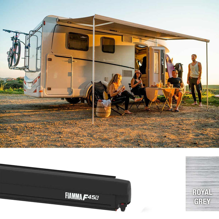 Fiamma F45S 300 Awning without Brackets Deep Black, Royal Grey Fiamma - Dynamic Drive