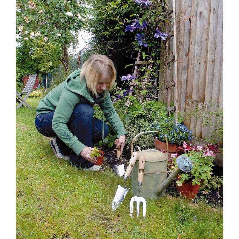 Draper Stainless Steel Hand Fork and Trowels Set with Ash Handles (3 Piece) Draper - Dynamic Drive