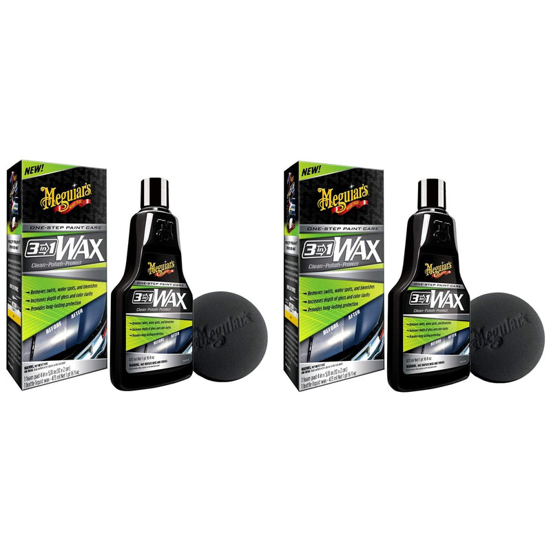 2x Meguiar's G191016EU 3-in-1 Wax Clean Polish Protect 473ml Meguiar's - Bars 4 Cars