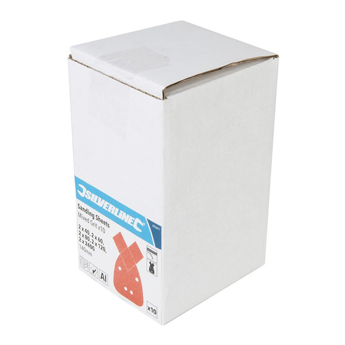 Silverline Hook & Loop Detail Sander Sheets & Tips 140mm 10pk 896841 Silverline - Dynamic Drive