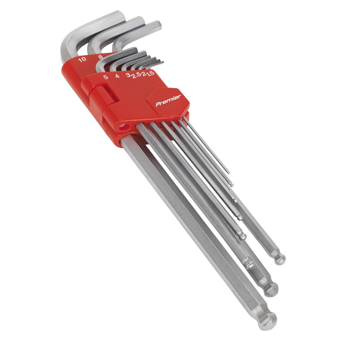Sealey Ball-End Hex Key Set 9pc Extra-Long Metric AK7140 Sealey - Dynamic Drive