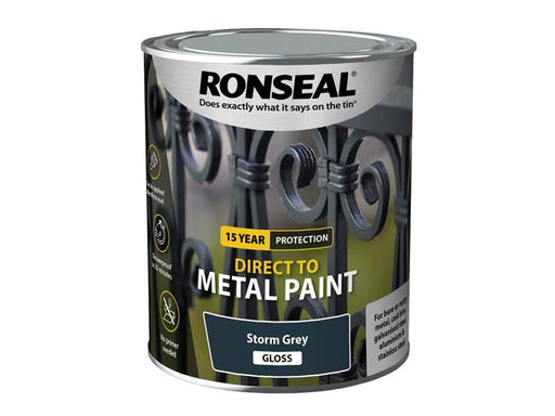 Ronseal Direct to Metal Paint Storm Grey Gloss 750ml Ronseal - Dynamic Drive