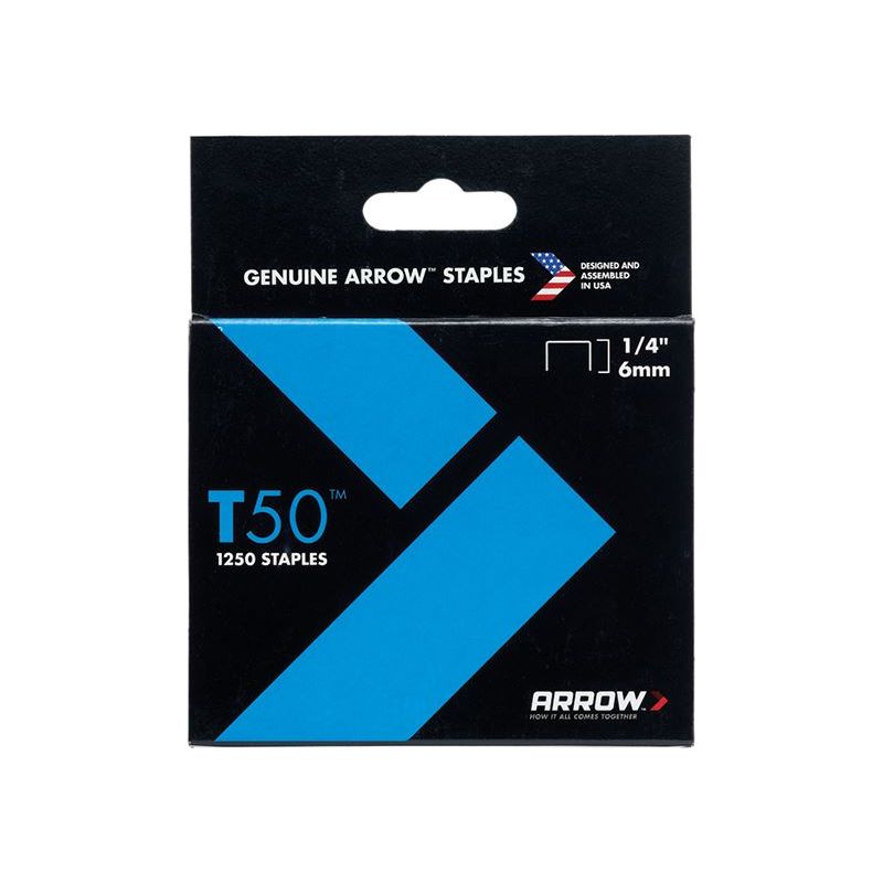 Arrow T50 Staples 6mm (1/4in) (Pack 5000, 4 x 1250) Arrow - Dynamic Drive