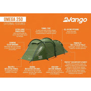 Vango Omega 250 Tent Forest Green Vango - Dynamic Drive