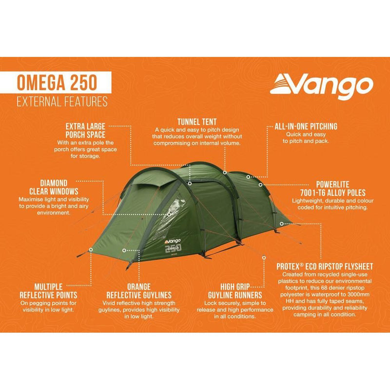 Vango Omega 250 Tent Forest Green Vango - Dynamic Drive