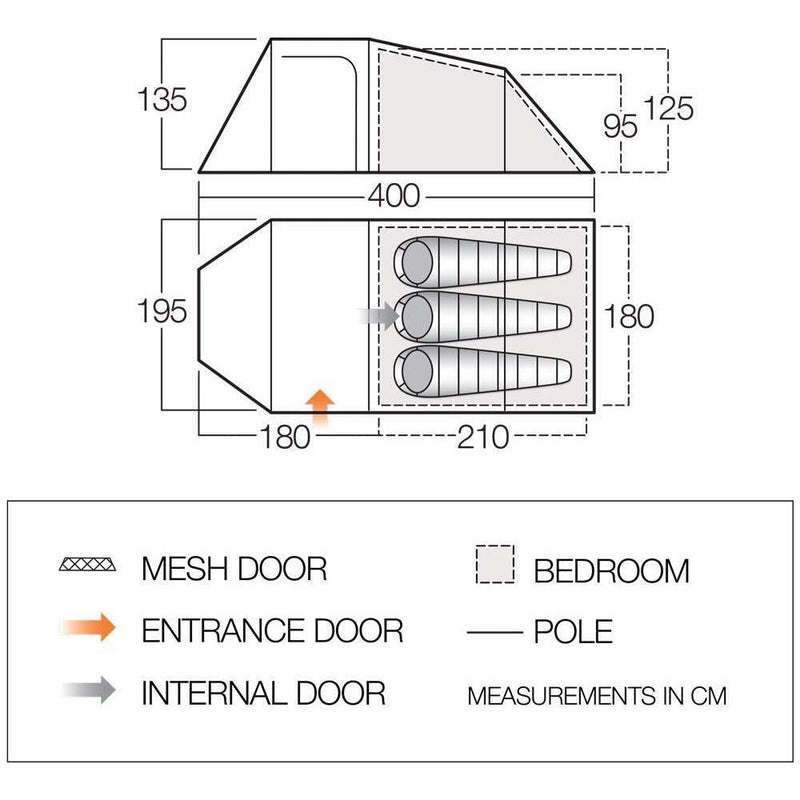 Vango Skye 300 Pole Tent Deep Blue Vango - Dynamic Drive
