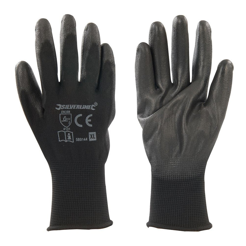 Silverline Black Palm Gloves XL 10 Silverline - Dynamic Drive