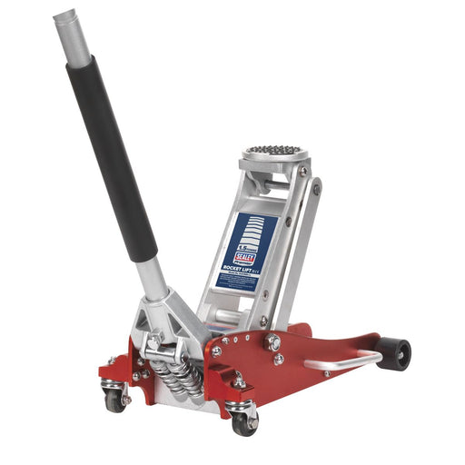 Sealey Trolley Jack 1.5 Tonne Low Profile Aluminium Rocket Lift RJA1550 Sealey - Dynamic Drive