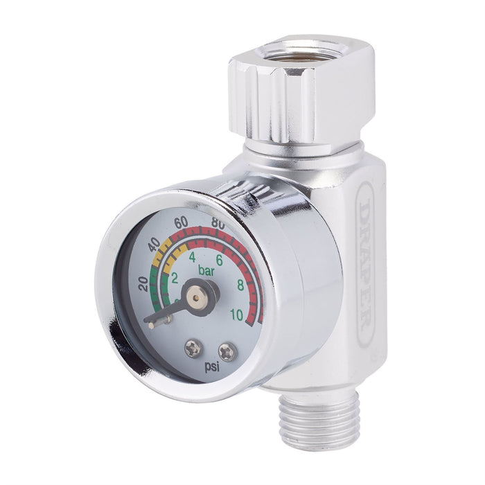 Draper 1/4" BSP On-Gun Air Regulator and Gauge, 140psi 28377 Draper - Dynamic Drive