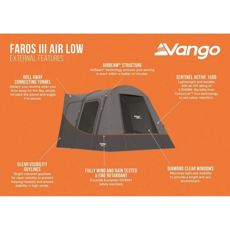 Vango Faros III Air Low Drive Away Awning Low Cloud Grey Vango - Dynamic Drive