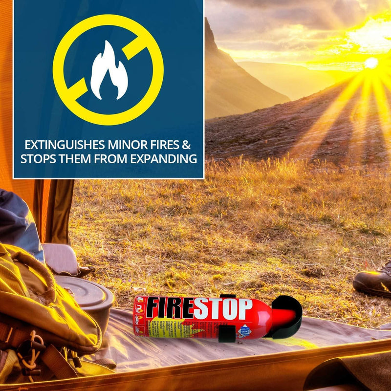 Compact Fire Stop Extinguisher Flame Reducer Home Caravan Car Van Boat 400ml Fire Stop - Dynamic Drive